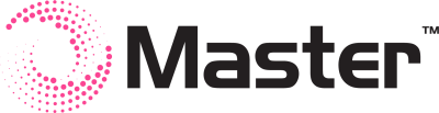 Pembe noktalı daire simgesi ve “Master” yazılı logo