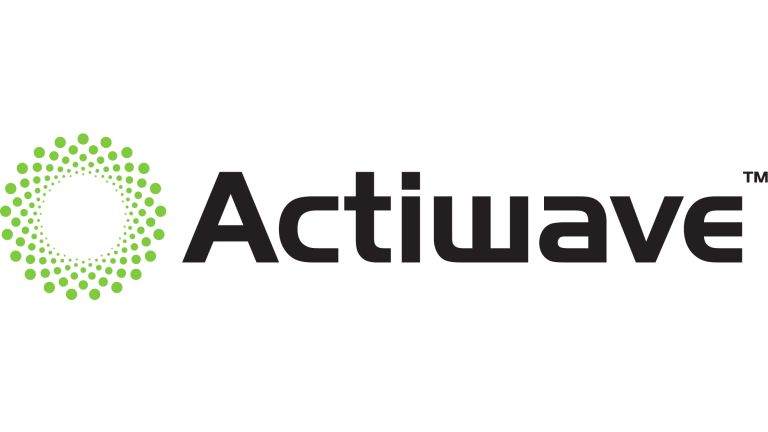 Siyah “Actiuave” yazısı ve yeşil dişli simge içeren logo