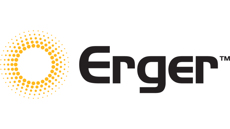 Siyah “Ergen” yazısı ve sarı noktalı halka logosu bulunan logo