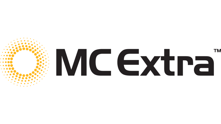 MC Extra logosu; sarı güneş simgesi ve siyah yazı