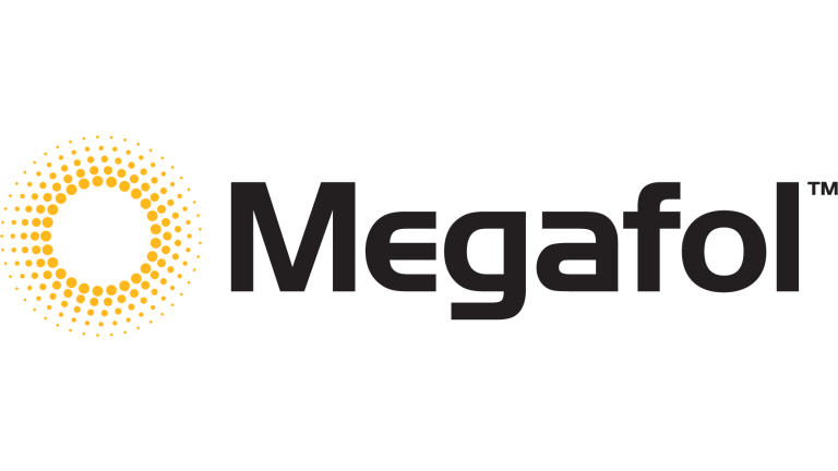 Sarı güneş simgesi ve siyah “Megafol” yazılı logo
