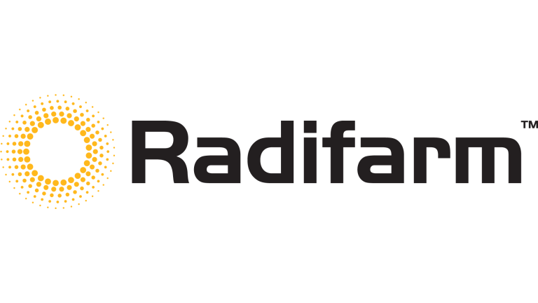 Sarı ayçiçeği simgesi ve “Radifarm” yazılı logo